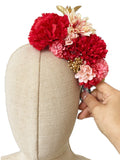 Corona de Flore Flamenca para nina Hecha a Mano con Flores de Tela TK-26-f14 - FELIZ SHOPPING 