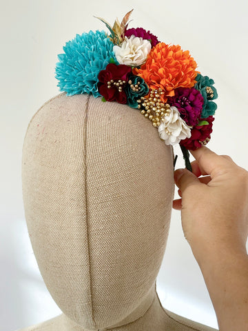 CORONA DE FLAMENCAS PARA NINA LARGA 18CM ANCHO 8CM FLO1399