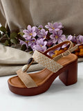 Sandalias de Tacón Ancho con Plataforma para Mujer KA-94
