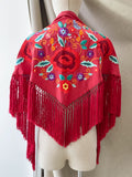 LM MANTONCILLO BORADO FLORE ROJO -ROJO 26 - FELIZ SHOPPING 