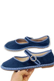 Zapatos Mary Jane Azul Marino de Gamuza con Hebilla N5812-5-BLUE/BLUE