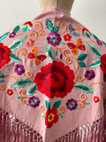 MANTON FLAMENCO BORADO FLORE ROJO -2700513 ROSA