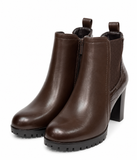 Botines de Mujer con Tacón Ancho – Cremallera Lateral, Elástico y Detalle Efecto Cocodrilo 8806
