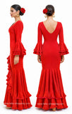 3925Traje Flamenco Mujer Manga Larga con Volantes Ajustado - FELIZ SHOPPING 