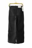 Pantalón de pierna ancha color negro de talle alto con botones dorados SA7306-1