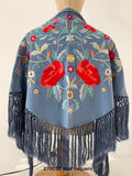 Mantón Flamenco Bordado con Flecos -Mantoncillo de Flamenca -Varios Colores 270032 - FELIZ SHOPPING 