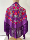Mantón Flamenco Bordado con Flecos -Mantoncillo de Flamenca -Varios Colores Tk26