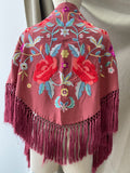 Mantón Flamenco Bordado con Flecos -Mantoncillo de Flamenca -Varios Colores 270032 Tk26