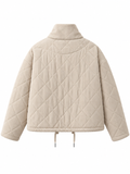 Chaqueta Acolchada de Pana para Mujer | Cuello Alto, Corte Oversize y Cordón Ajustable | Talla Única hasta XL 8611