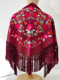 Mantón Flamenco Bordado con Flecos -Mantoncillo de Flamenca -Varios Colores Tk26