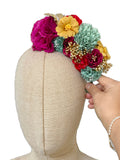 Corona de Flore Flamenca para nina Hecha a Mano con Flores de Tela TK-26-f14 - FELIZ SHOPPING 