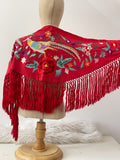 MANTON FLAMENCO BORDADO MEDIANA PARA ADULTOS Y NIÑAS -270051  ROJO