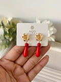 Pendientes artesanales de cuentas de colores – Diseño exclusivo zpen899