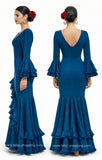 3925 Traje Flamenco Mujer Manga Larga con Volantes Ajustado - FELIZ SHOPPING 
