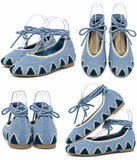 Bailarinas de crochet estilo bohemio con cordones N5810 n5830 - FELIZ SHOPPING 