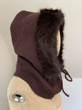Pasamontañas de Punto para Mujer con Pelo Suave-Gorro y Cuello 2 en 1 -Cálido y Cómodo para Invierno go1499