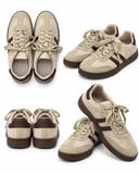 Zapatillas Casual Retro Combinadas de Mujer -Efecto Ante -Suela de Goma CC268