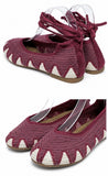 Bailarinas de crochet estilo bohemio con cordones N5810