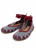 Bailarinas de crochet estilo bohemio con cordones N5810