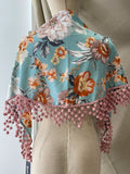 Mantón Rocío con Flecos madroño – Chal Floral Español tk-26-M