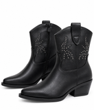 Botines Cowboy de Mujer con Tachuelas – Punta Fina y Tacón Cómodo SV003