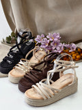 Sandalias Mujer de Plataforma Espadrilles con Suela de Yute 6016 - FELIZ SHOPPING 
