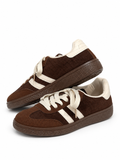 Zapatillas Casual Retro Combinadas de Mujer -Efecto Ante -Suela de Goma CC268