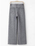 Jeans grises de tiro alto y pierna recta DY757