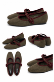 Bailarinas Mary Jane de Mujer – Zapatos Planos con Hebilla y Diseño Bicolor YR908