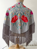 Mantón Flamenco Bordado con Flecos -Mantoncillo de Flamenca -Varios Colores 270032 Tk26