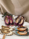 Bailarina de crochet con cintas al tobillo CD66