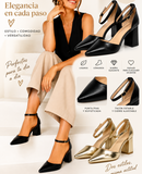 Zapatos de tacón con punta fina y pulsera al tobillo 8338