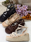 Sandalias Mujer de Plataforma Espadrilles con Suela de Yute 6016 - FELIZ SHOPPING 