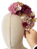Corona de Flores Flamenca Hecha a Mano con Flores de Tela TK-26-f17