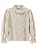Blusa de Pana para Mujer con Volantes y Botones 8622