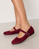 Bailarinas Mary Jane de terciopelo estilo retro -Cómodas combinables y disponibles en varios colores H9037