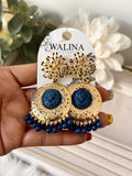 Pendientes flamencos vintage con medallón y flecos pen1199