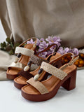 Sandalias de Tacón Ancho con Plataforma para Mujer KA-94