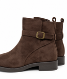Botines de Mujer con Hebilla y Cremallera Lateral – Tacón Bajo, Cómodos y Elegantes 12353