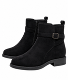 Botines de Mujer con Hebilla y Cremallera Lateral – Tacón Bajo, Cómodos y Elegantes 12353