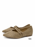 Bailarina de mujer estilo vintage con tachuelas -Zapato plano tipo Mary Jane