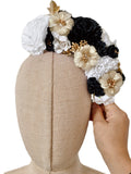 Corona de Flores Flamenca Hecha a Mano con Flores de Tela TK-26-f17