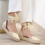 Esparto planas con cintas -Cómodas y versátiles para verano 9018 6018