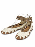 Bailarinas de crochet estilo bohemio con cordones N5810