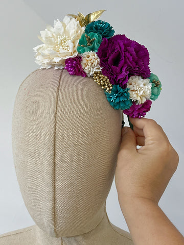 CORONA DE FLAMENCAS PARA NINA LARGA 18CM ANCHO 8CM FLO1399