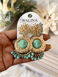 Pendientes flamencos vintage con medallón y flecos pen1199