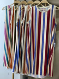 Vestido midi de rayas sin mangas YE906