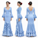 3925 Traje Flamenco Mujer Manga Larga con Volantes Ajustado - FELIZ SHOPPING 