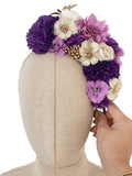 Corona de Flores Flamenca Hecha a Mano con Flores de Tela TK-26-f17