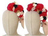 Conjunto Corona de Flores Flamenca para mama y hija- Hecha a Mano con Flores de Tela TK-26-co35